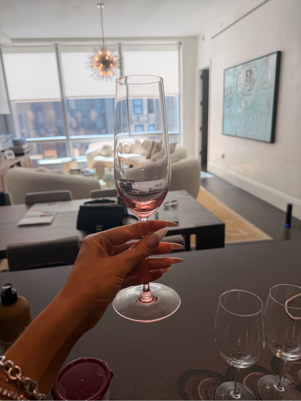 Crystal Champagne Flute - Pink Tint crate and barrel - Picture 2 of 6